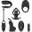 Tardenoche Six-In-One Vibrating Bullet & 6 Silicone Accessories Kit Black