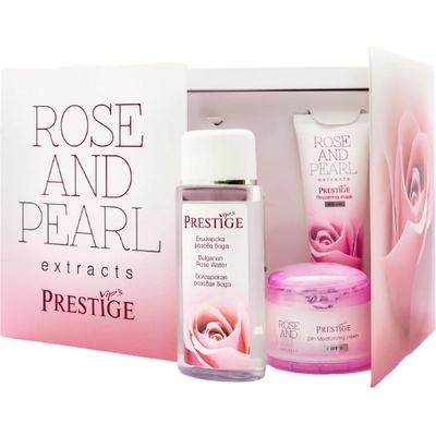 Prestige Rose and Pearl Комплект - Розова вода, Маска за лице и Крем за лице, 135 + 75 + 50 ml