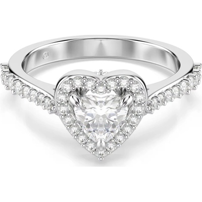 Swarovski Nežný prsteň Srdce so zirkónmi a kryštálmi Una Angelic 5744048