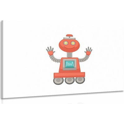 Obraz s motívom robota v červenej farbe
