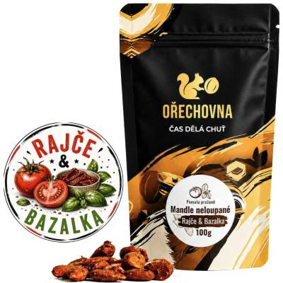 Ořechovna Pražené neloupané mandle Rajče & bazalka 100 g