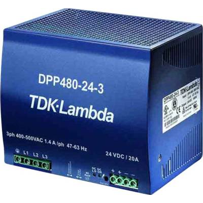 TDK-Lambda DPP480-24-1 sieťový zdroj na montážnu lištu (DIN lištu), 24 V/DC, 20 A, 480 W, výstupy 1 x