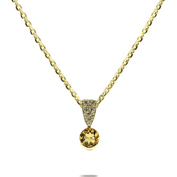 Blink-Blink Zlatý prívesok s diamantmi Champagne a Citrínom 4204ZCG