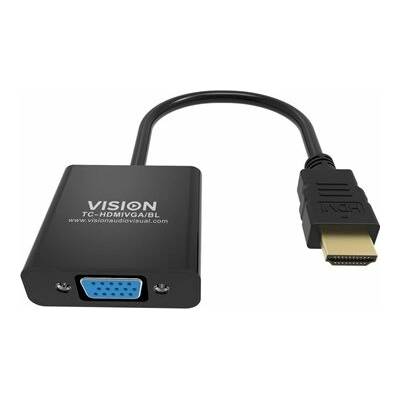 VISION Professional - Konvertor rozhraní videa - HDMI / VGA - HDMI M do HD-15 VGA F - 23 cm - TC-HDMIVGA/BL