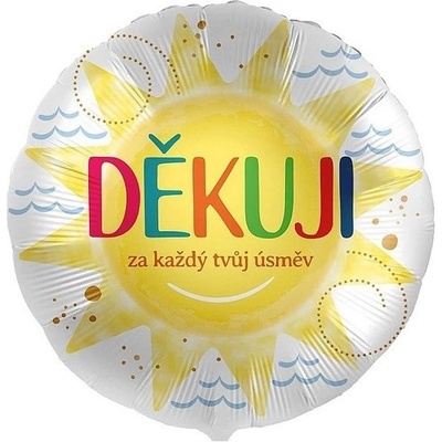 Balónek fóliový Děkuji za každý tvůj úsměv Sluníčko 43 cm