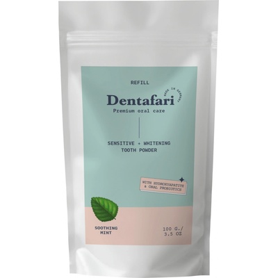 Dentafari Prášok na umývanie zubov Crisp Mint s probiotikami 100 g