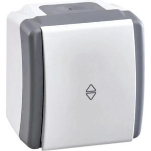 MONO КЛЮЧ ДЕВИАТОРЕН СХ6 ОТКРИТ МОНТАЖ ip54 mono octans БЯЛ СИВ (mn-154-020001-109)