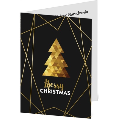 VIANOČNÁ POHĽADNICA p10 - MERRY CHRISTMAS - s textom v 4 jazykoch + OBÁLKA
