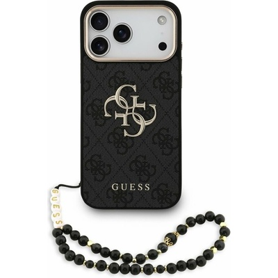 Guess PU 4G Metal Logo Strap zadný kryt na iPhone 18 Pro Max Black