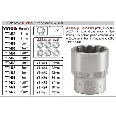 Yato 1/2“ hlavice Imbus HEX17 YT-7731