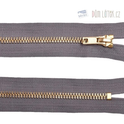 Zips džínsový šedý, 18 cm