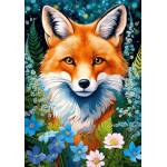 Cherry Pazzi - Puzzle Red Fox in Flowers - 1 000 piese