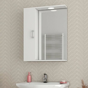 Drop Ritmo бял шкаф с огледало за окачване с 1 врата, 58 см ляв (5KRTL60WH)