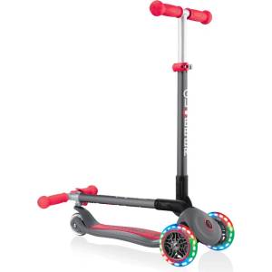 Globber Сгъваема тротинетка със светещи колела Globber Primo Foldable Lights, сиво-червена (432-120-2) - presi Тротинетка, скутер