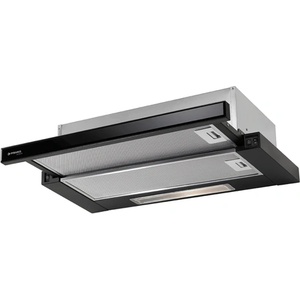 Pyramis Телескопичен абсорбатор за вграждане Pyramis Ecoline BLACK GLASS - 60 см, Инокс (065032801)