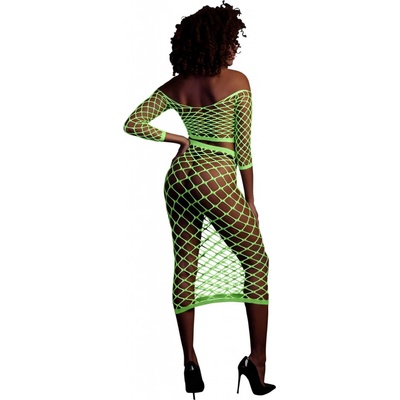 Ouch! Glow in the Dark Long Sleeve Crop Top and Long Skirt Neon Green – Zboží Mobilmania