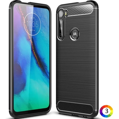 Motorola Moto One Fusion Plus Удароустойчев Carbon Fiber Калъф и Протектор