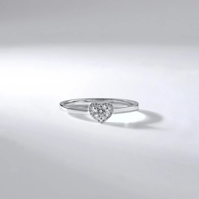 Lillian Vassago Zásnubní briliantový Prsten srdce zlato LLV59 DR105W