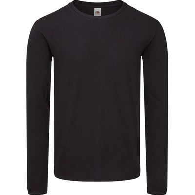 Fruit of the Loom tričko Iconic 150 LSL T dlouhý rukáv krátký rukáv pánské černé