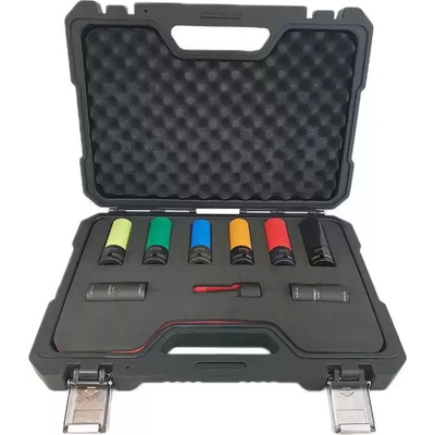 100-07947 nástrčné hlavice 1/2", 6 hrán, špeciálny profil MS, predĺžené, kalené, pre Alu kolesá, sada 9 dielov