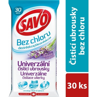 SAVO UNIVERZÁLNE ČISTIACE UTIERKY LEVANDUĽA 30 ks