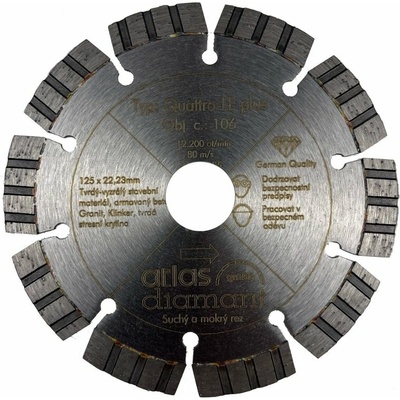 Atlas Quattro Laser diamantový řezný kotouč 125 mm QL125