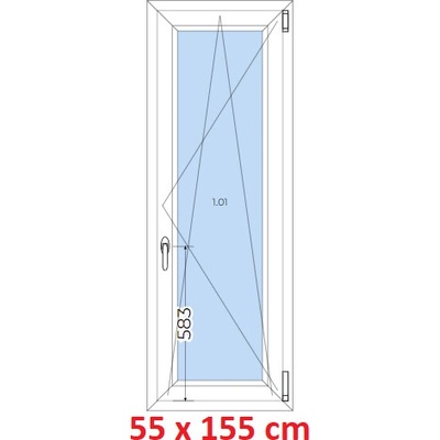Soft Plastové okno 55x155 cm otevíravé a sklopné Daglesie