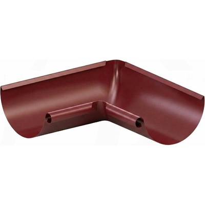 Krop Roh/kút polkruhového žľabu 90° oceľový vnútorný 280 mm systém 130 RAL 3009 Oceľovo červená