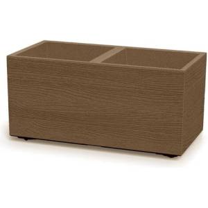 Prosperplast Двойна кашпа Prosperplast Madera Eco Wood, 77 × 38, 5 × 37 см, кафява