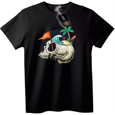 NOONEBRAND Тениска Летен Плажен Череп - 6XL, White