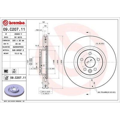 BREMBO Brzdový kotouč 09.C207.11 – Zbozi.Blesk.cz