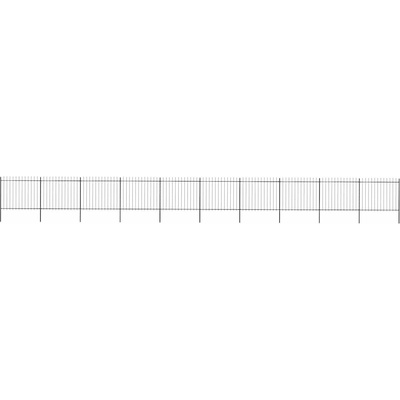 vidaXL Zahradní plot s kopím nahoře ocelový 1781,5 x 150 cm černý