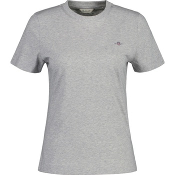 Gant tričko REG SHIELD SS T SHIRT šedá