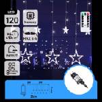 Aigostar - LED външен коледен гирлянд 120xLED/6W/230V/8 функции 3x0, 6m IP44 студено бяло+ДУ (AI2198)