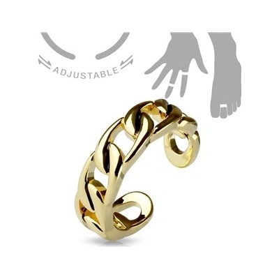 Šperky4U Zlacený prsten na nohu řetěz PNB1010