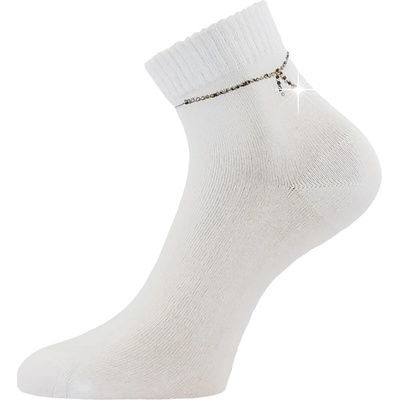 Lonka ponožky dámské elegantní FLITANA 05 s kamínky 3 páry BÍLÉ