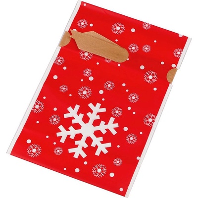 Prima-obchod Sáček s atlasovou stuhou vánoční 12x17,5 cm barva 2 červená vločka