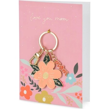 Party Deco Поздравителна Картичка с Ключодържател - "Love you Mom