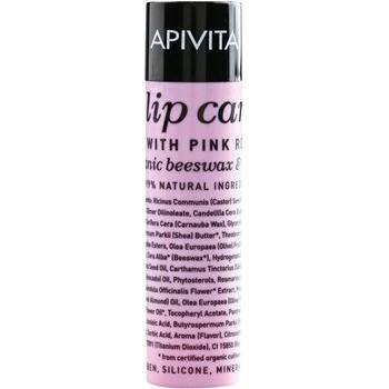 Apivita Lip Care Pink Rose hydratační balzám s regeneračním účinkem (Organic Beeswax & Olive Oil) 4,4 g