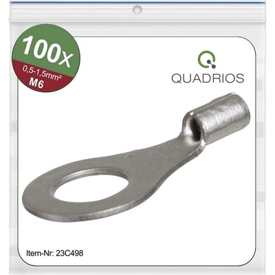 Quadrios 23C498 guľaté káblové oko Prierez=1.5 mm² Ø otvoru=6.5 mm neizolované 100 ks