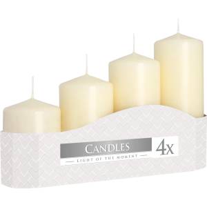 BISPOL Pillar candle cream 4 pcs 150/135/170/200 g