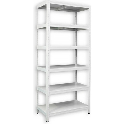 Biedrax Kovový regál 40 x 90 x 210 cm, biely - 6 políc kovových