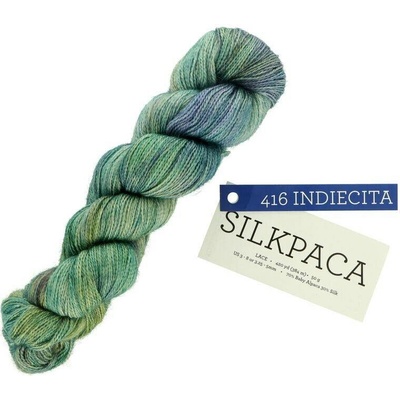 Malabrigo Silkpaca Indiecita SA416 zeleno modrá