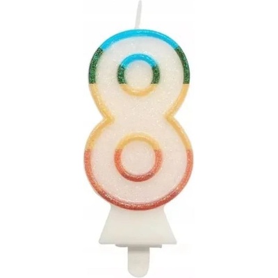 Godan Цветна свещичка с номер 8, височина 8.5 см (sw-cbb8)