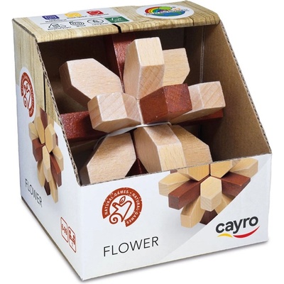 Cayro Дървен логически пъзел-главоблъсканица Cayro - Цвете (C692)