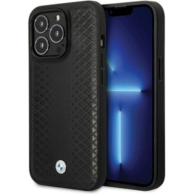 BMW Кейс BMW BMHCP14L22RFGK за iPhone 14 Pro 6.1", черен, Leather Diamond Pattern (3666339066543)