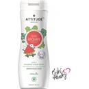 Attitude Baby leaves Dětské tělové mýdlo a šampon 2v1 s vůní melounu a kokosu 473 ml