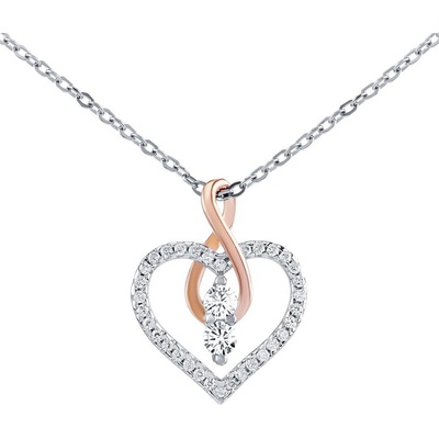 SILVEGO Stříbrný camilla s přívěskem srdce a Infinity s brilliance zirconia DCC1607028N