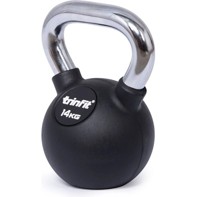 TRINFIT Kettlebell kov guma s chrom madlem 14 kg