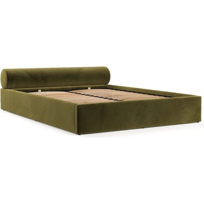 Maison de Reve Тъмнозелено двойно легло 160x200 cm тапицирано с място за съхранение с включена подматрачна рамка Solvo - Maison de Rêve (SOLVO160_MDR_P0_KRO17_M0_NF_T0_L1)